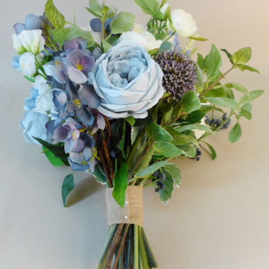 Cream and best sale blue wedding bouquets